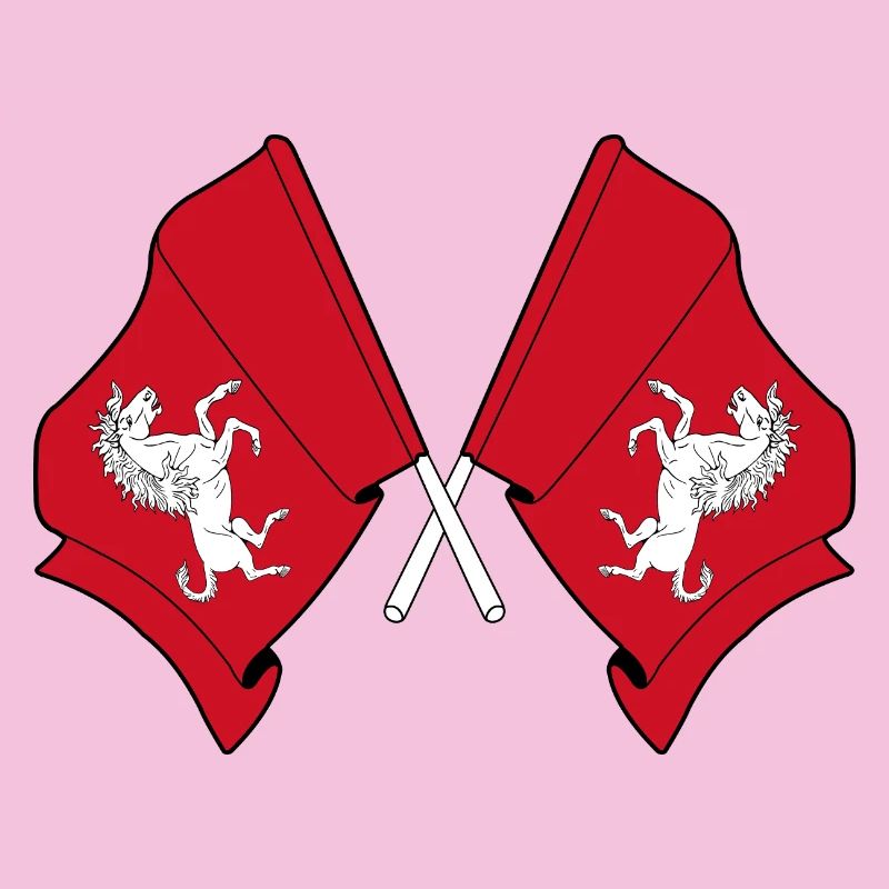 Deux drapeaux croisés Kent