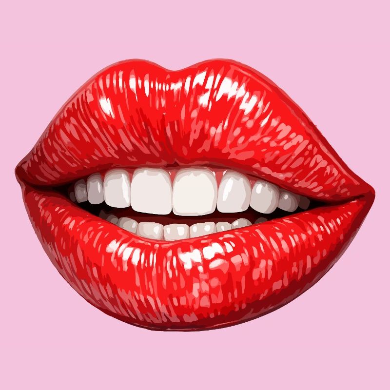 Bright Red Lips Smile