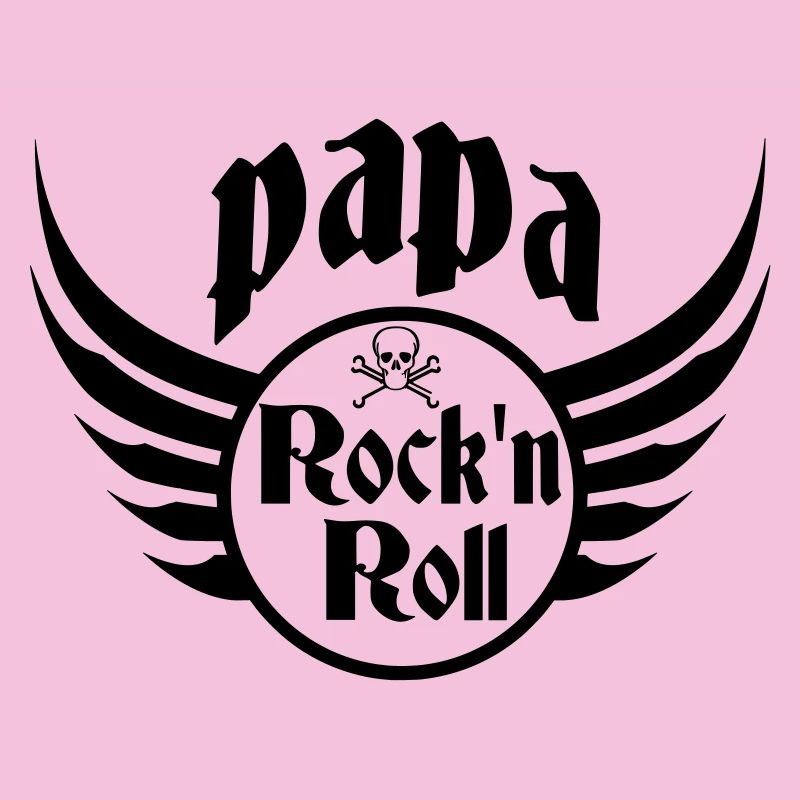 Papa Rock and Roll Skull Wings