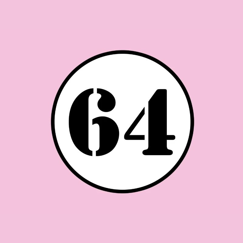 NUMMER 64 Vierundsechzig Geburtstag Geschenk