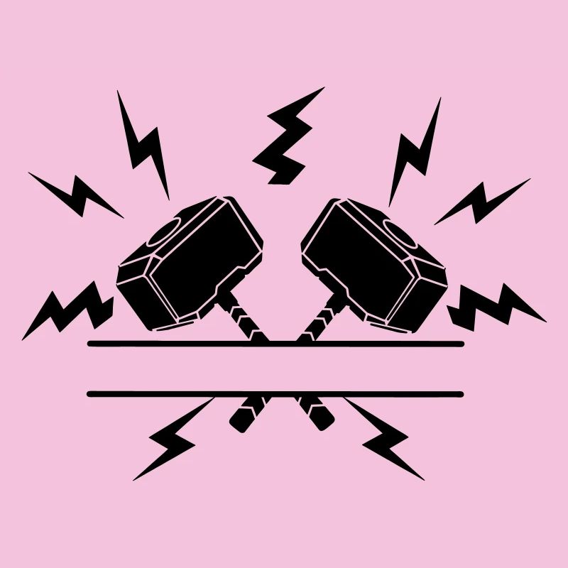 Deux marteaux de Thor avec découpe de texte