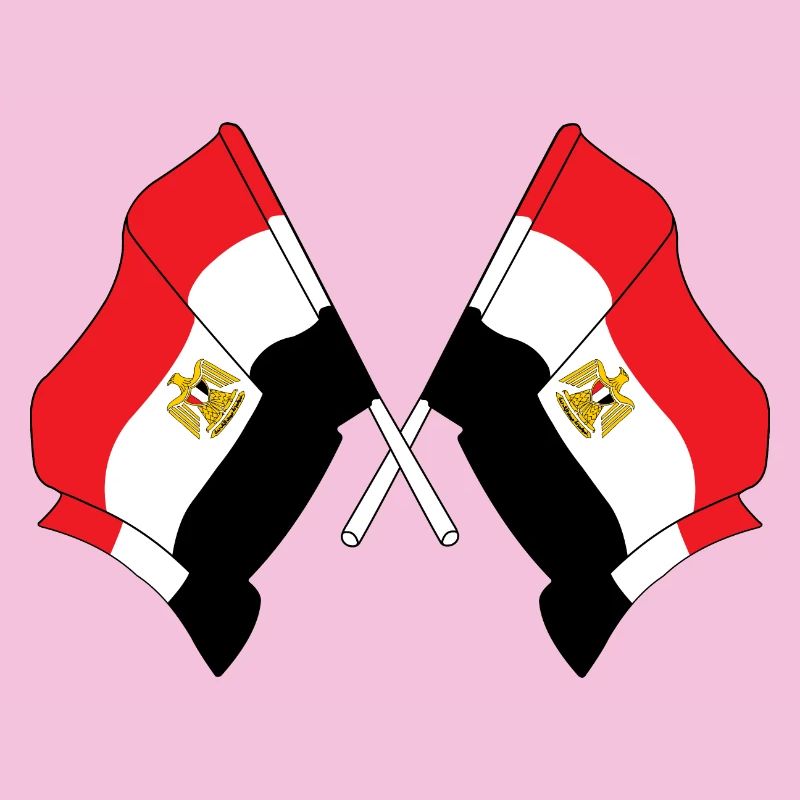 Zwei Flaggen Ägypten