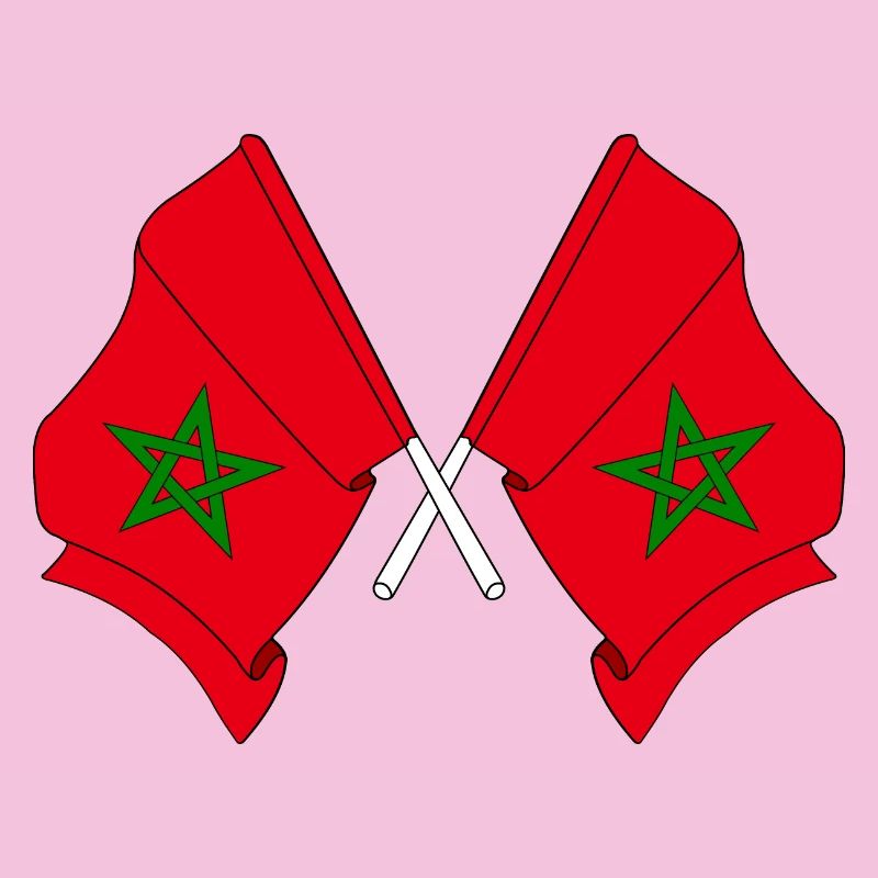 Deux drapeaux du Maroc croisés