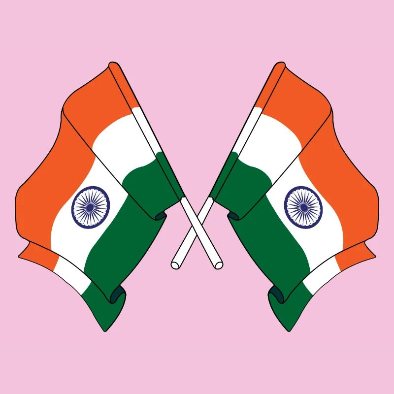 Deux drapeaux de l’Inde croisés