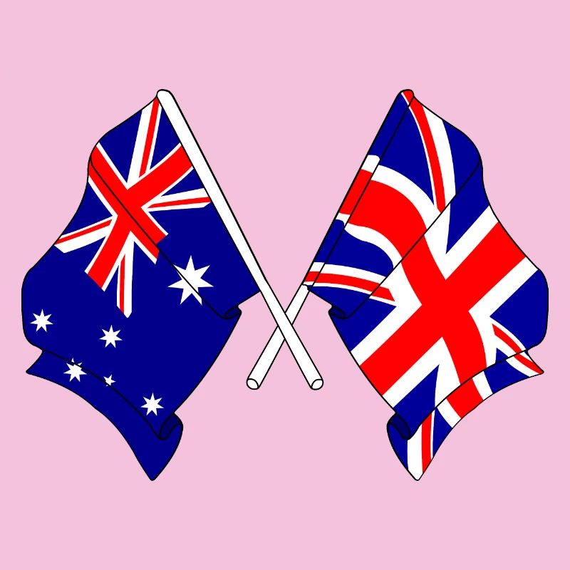 Drapeau de l’Australie et drapeau de l’Angleterre