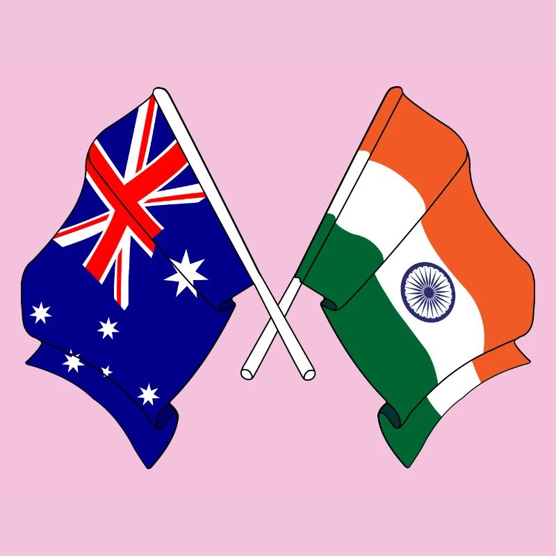 Drapeau de l’Australie et drapeau de l’Inde