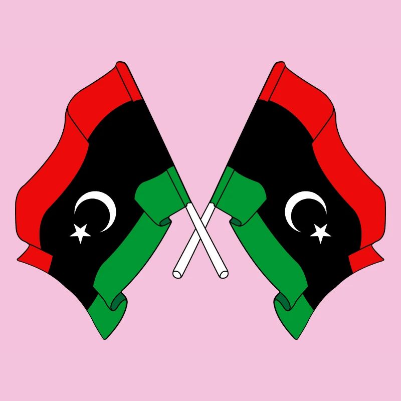 Two flags Libya