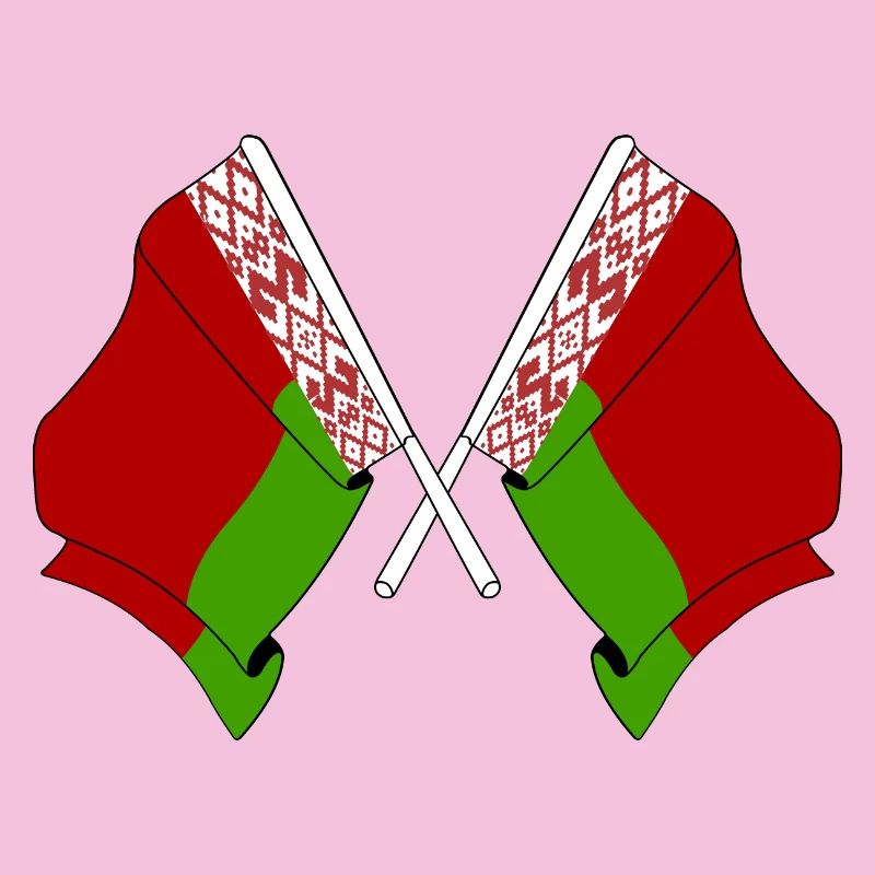 Deux drapeaux croisés de Russie blanche