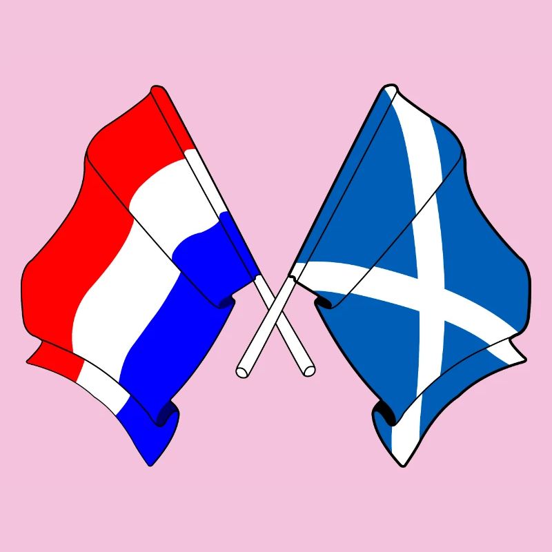 Drapeau des Pays-Bas et drapeau de l’Écosse