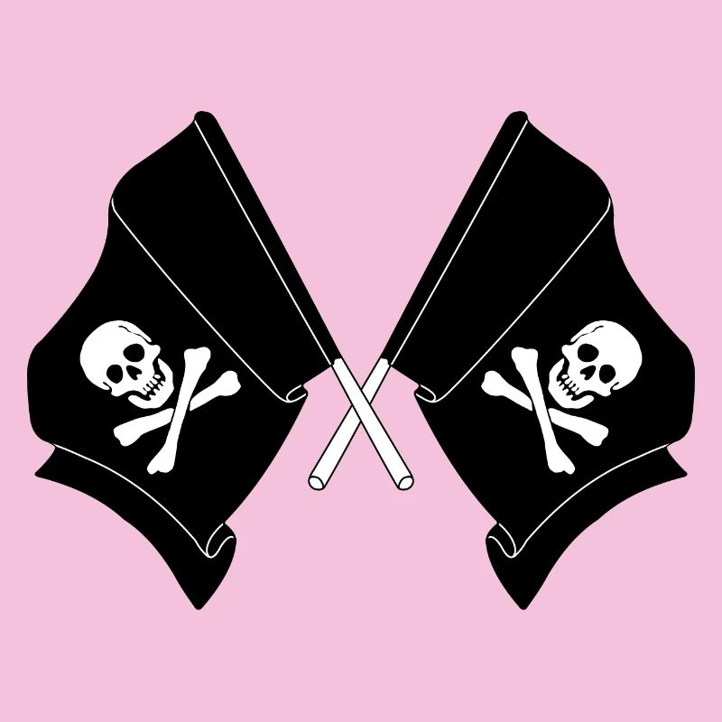 Deux drapeaux croisés de pirates