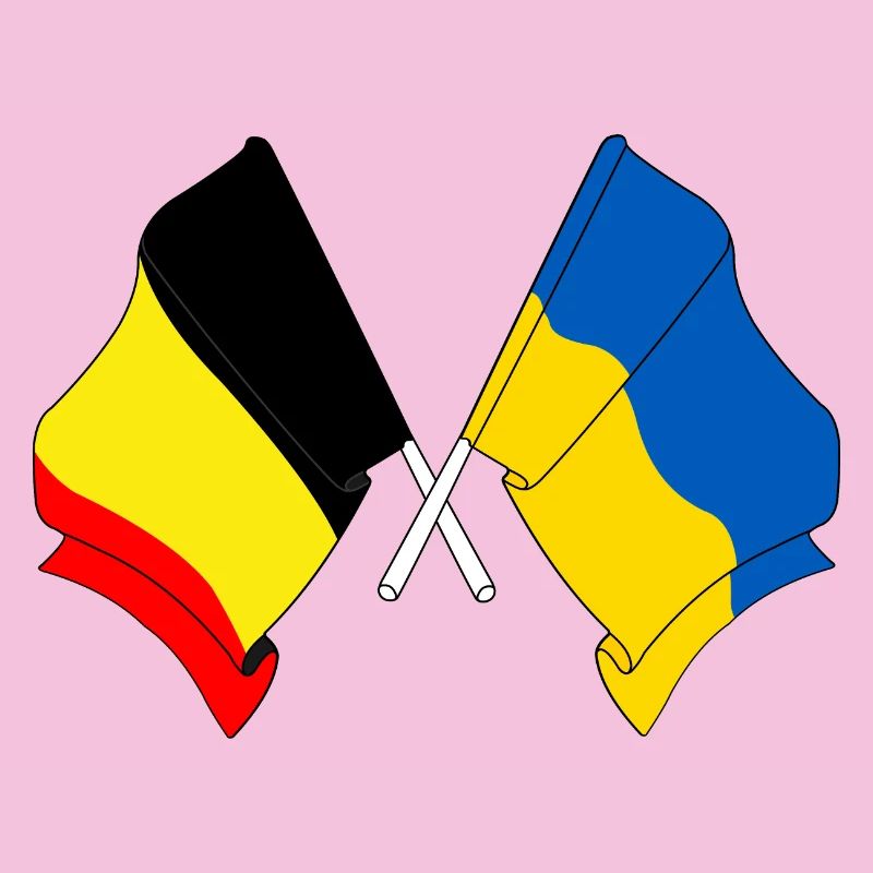 Drapeau de la Belgique, drapeau de l’Ukraine