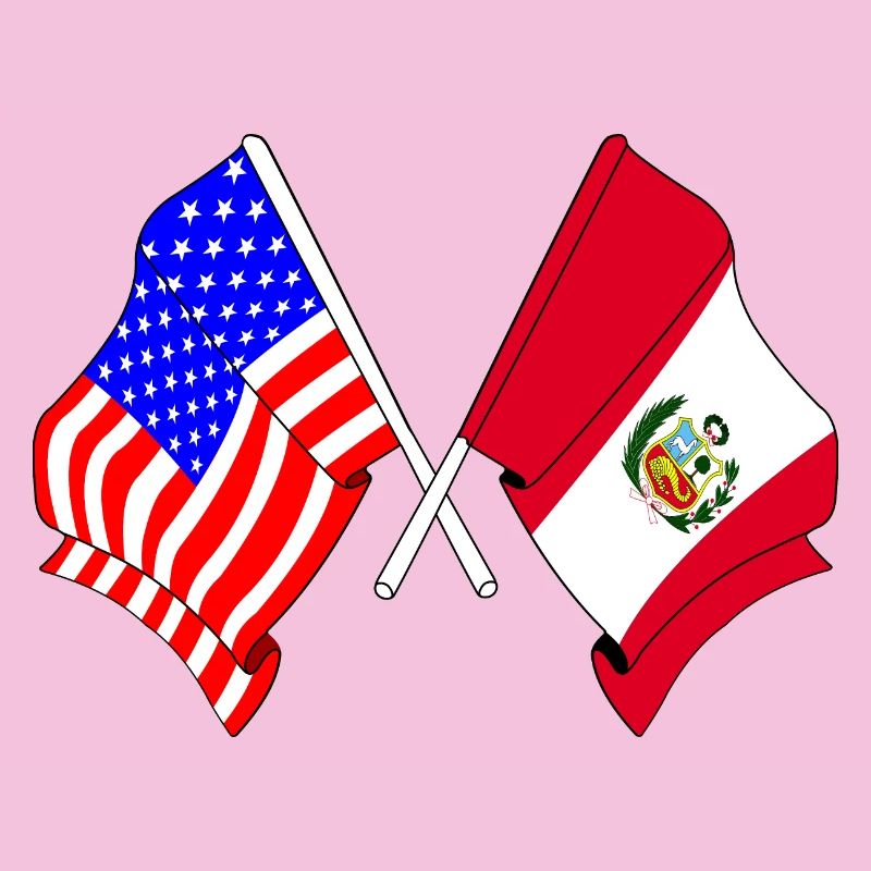 Drapeau des États-Unis et drapeau du Pérou