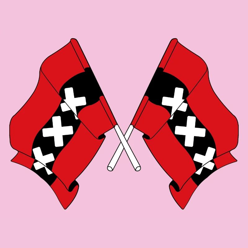 Deux drapeaux Amsterdam Pays-Bas