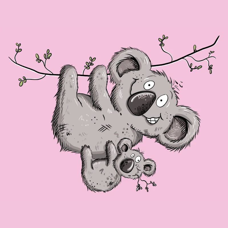 Drolliger Koala Bär Mit Koala Baby