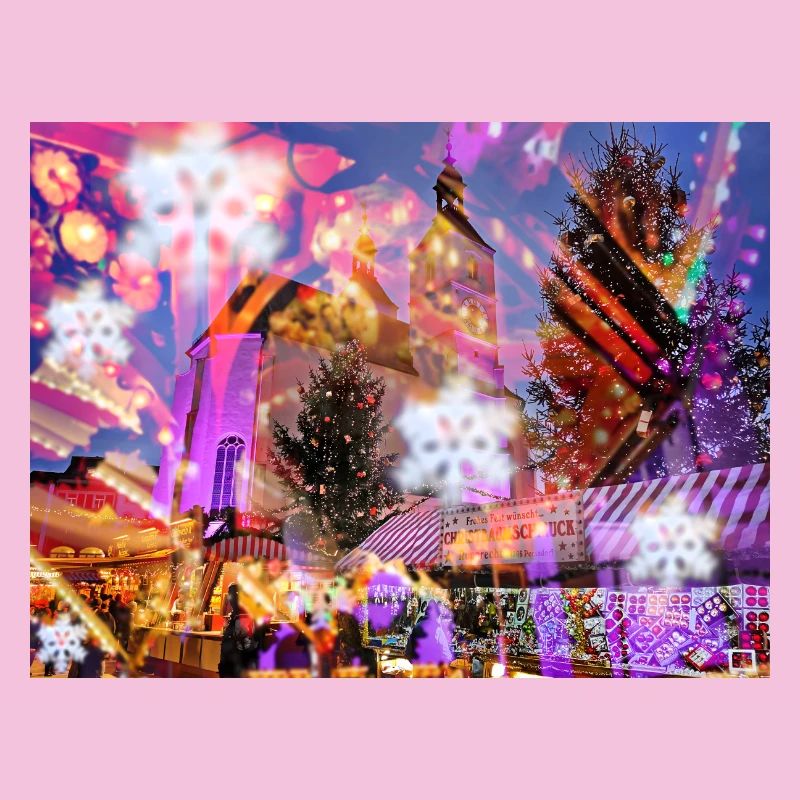 Marché de Noël impression, Joyeux Noël