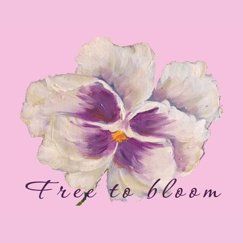 Peinture de fleurs en pensée blanche - Libre de fleurir
