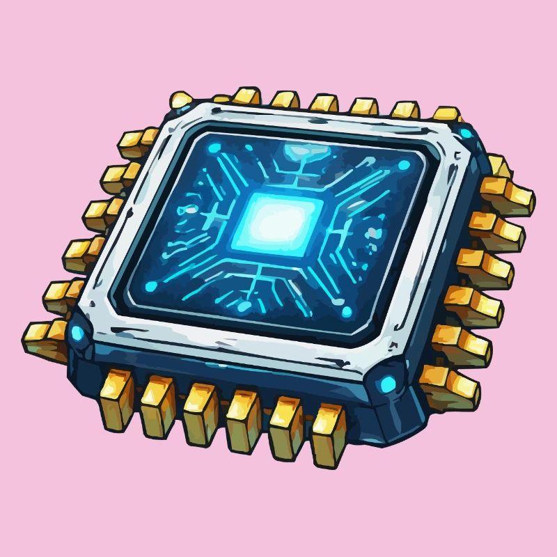 Leuchtender Mikrochip Digitalkern
