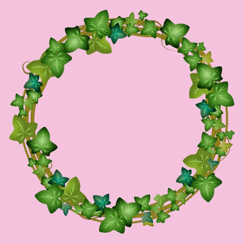 decorative ivy wreath or ivy frame