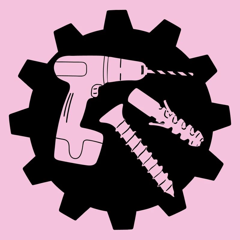 Vis de forage et logo de bouchon de travail d’équipe