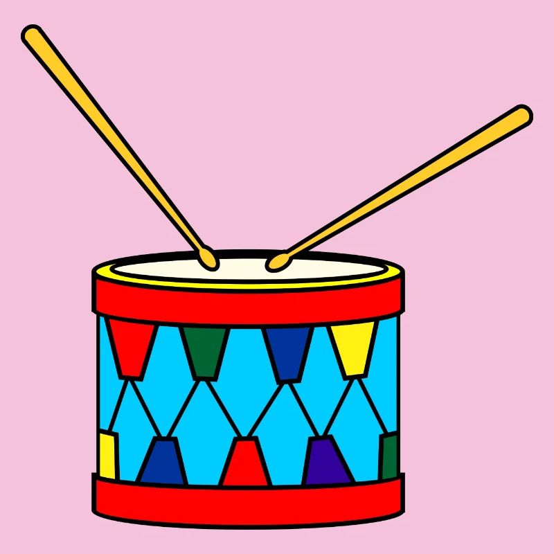 Red blue colored drum decoration