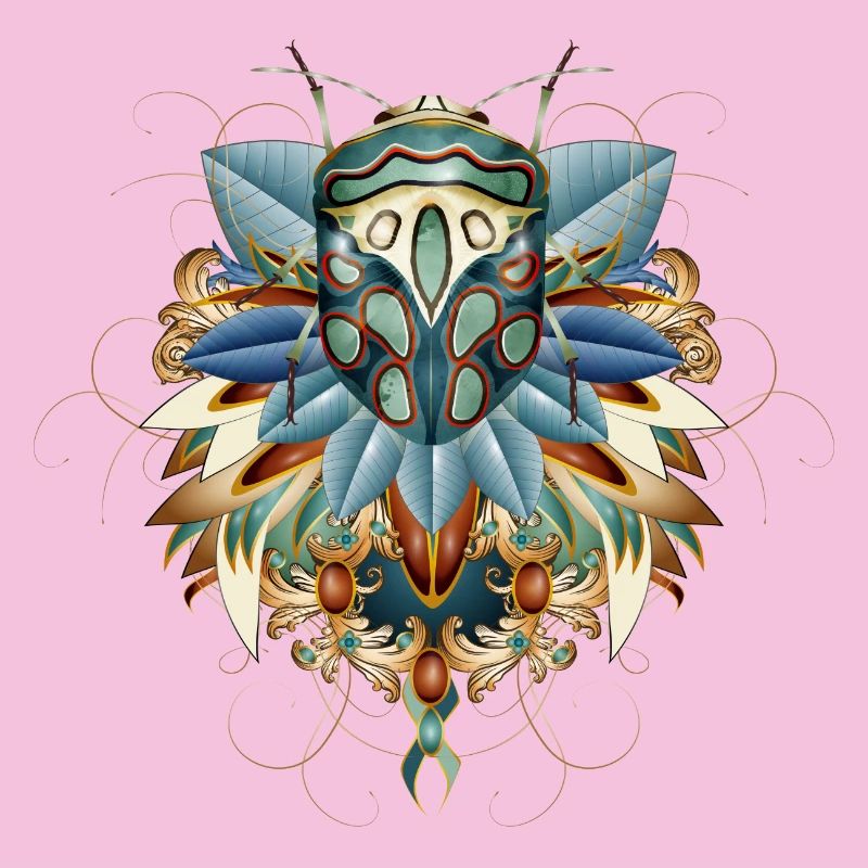 Exotic African Insect in Leaf Amulet