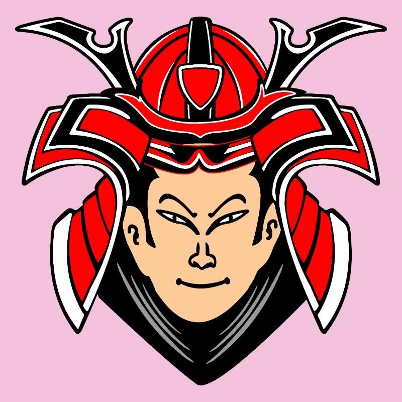 Samurai mit Helmdesign