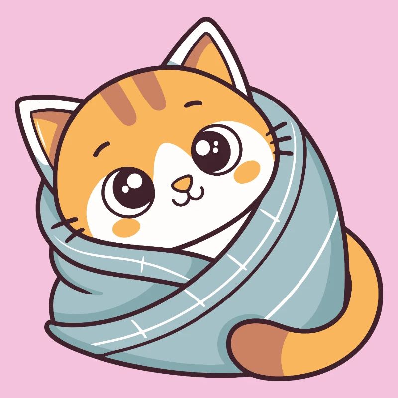 Chaton doux echarpe bleue