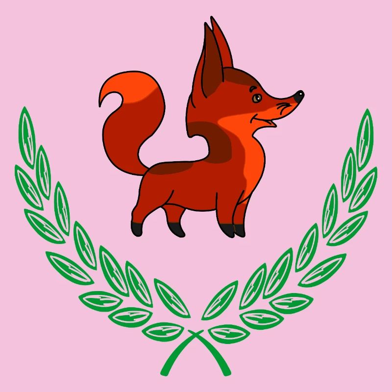Fuchs im Lorbeerkranz