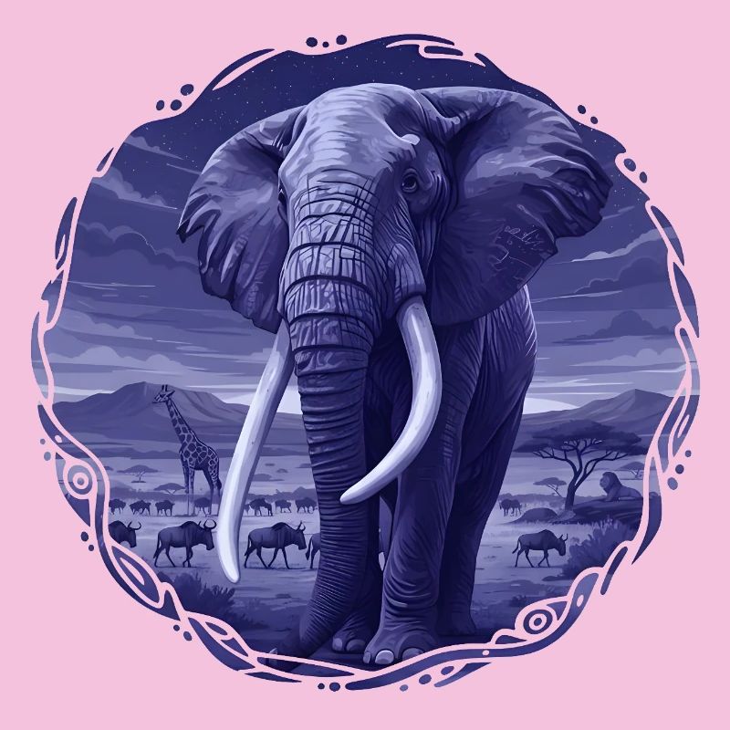 Éléphant nocturne dans la savane
