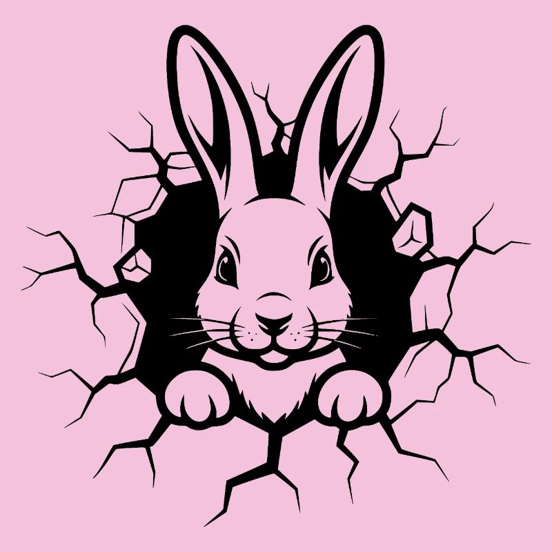 Motif d’animal mignon en forme de brise murale en forme de lapin.