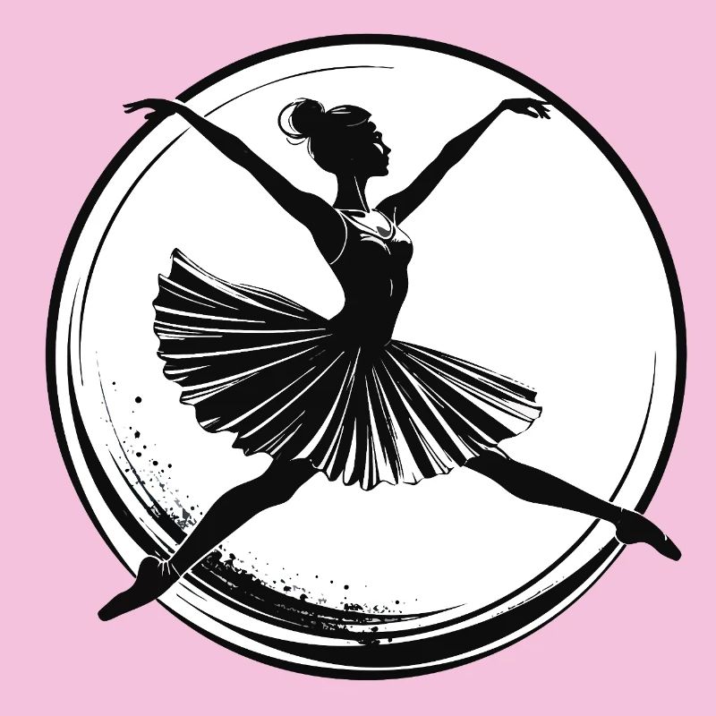 Danseuse de ballet dans Circle Spotlight Danse ballerine