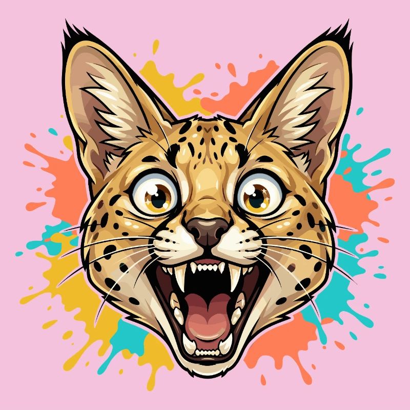Jaguar head with paint splash