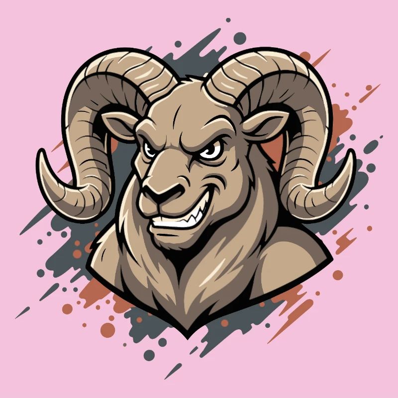Aggressiver Ram-Maskot