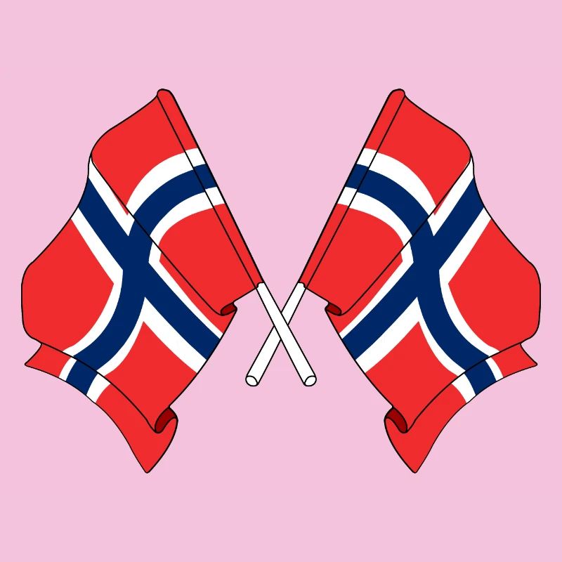 Zwei Flaggen Norwegen