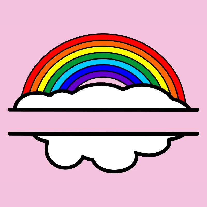 Rainbow cloud name banner