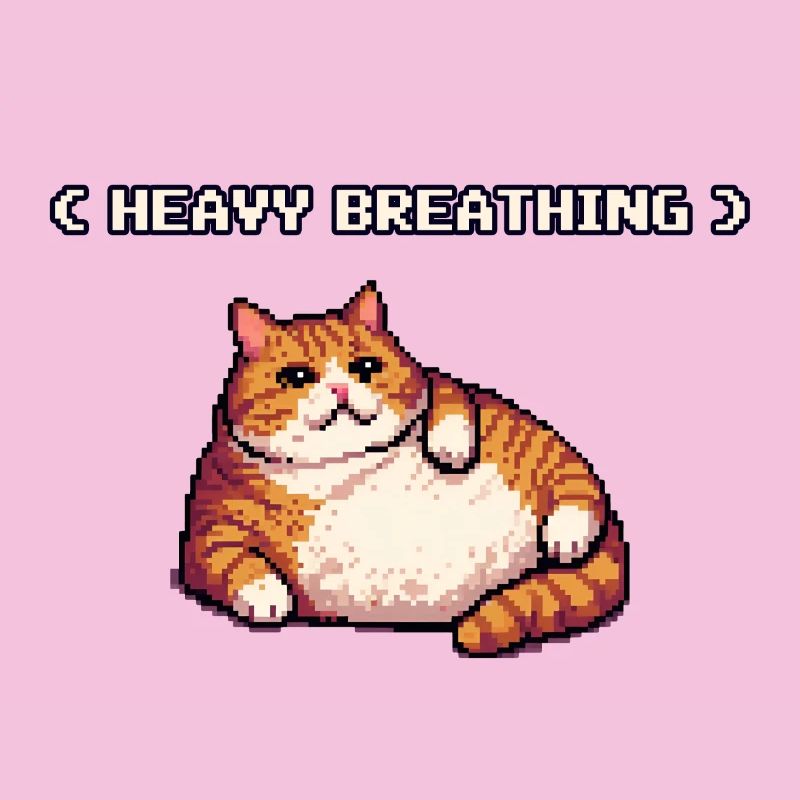 Chonky Pixel Cat Heavy Breathing