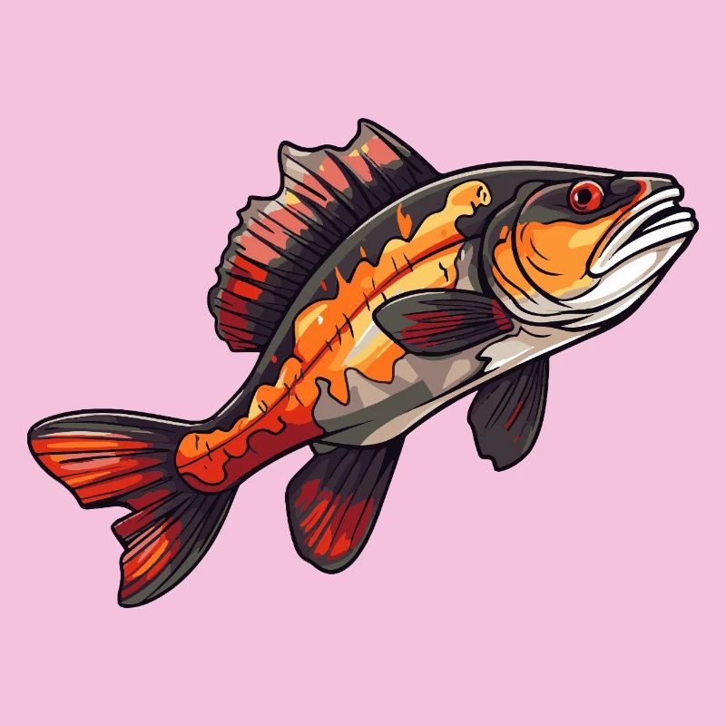 Poisson de dessins animés perches