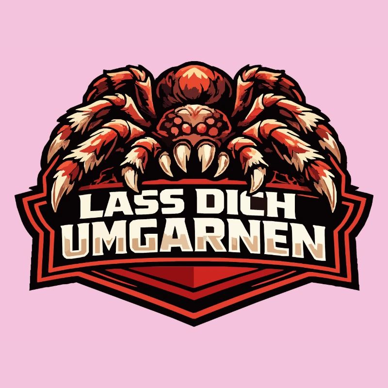 Böse Tarantel mit Spruch "Lass Dich Umgarnen"