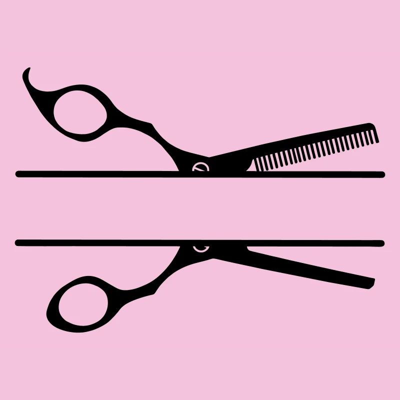 Bannière texte logo coiffeur peigne ciseaux