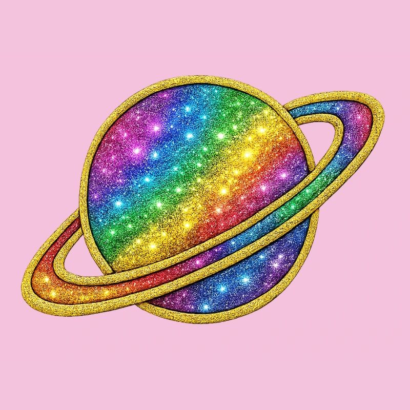 Glittering Rainbow Galaxy Design