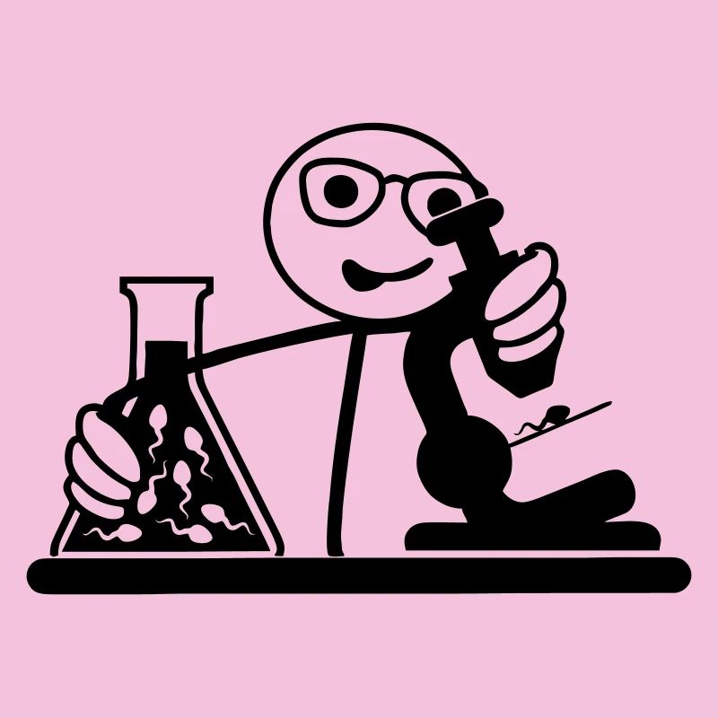 Biologist looks at seed in microscope