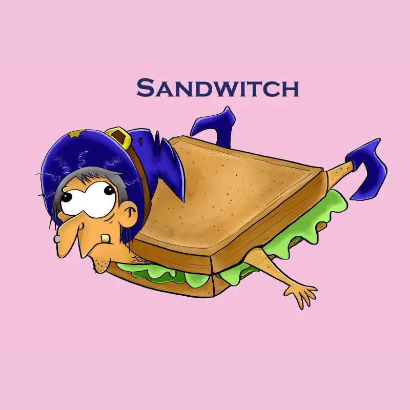 Witziges Sandwich-Mädchen Cartoon Design