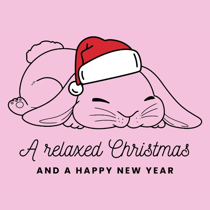 Lapin de Noël décontracté avec chapeau - Noir