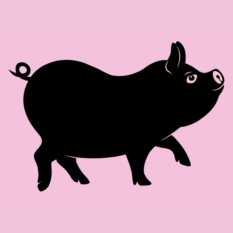 Schweineschattenfigur mit lockigem Schwanz