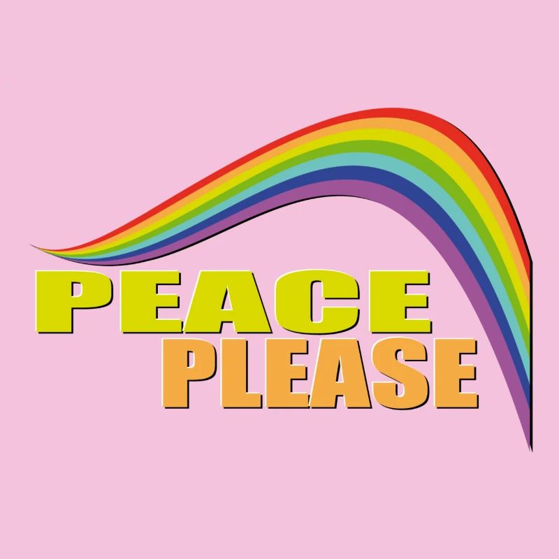 PEACE PLEASE with Rainbow