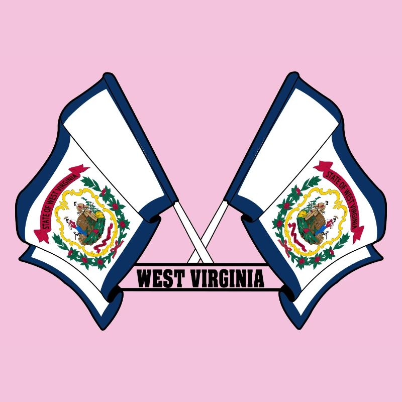 Two flags text WEST VIRGINIA