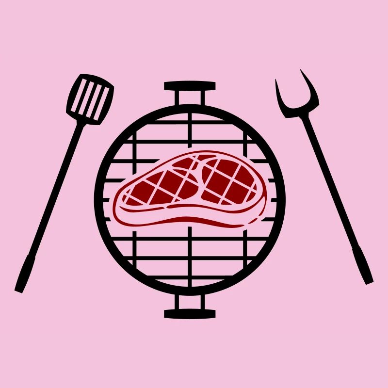 Rotes Steakmuster Print