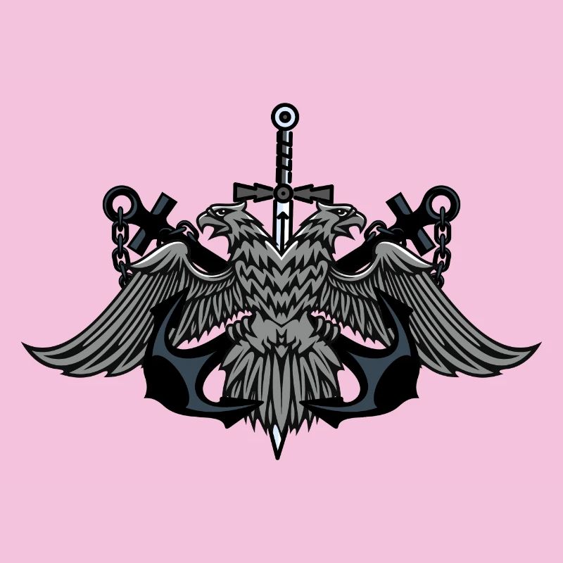 Twin Eagle Crest with Sword