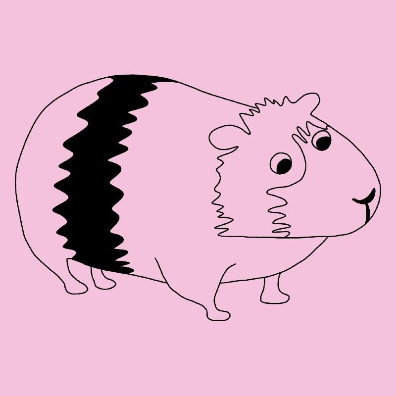 Cochon d’Inde - graphique noir et blanc