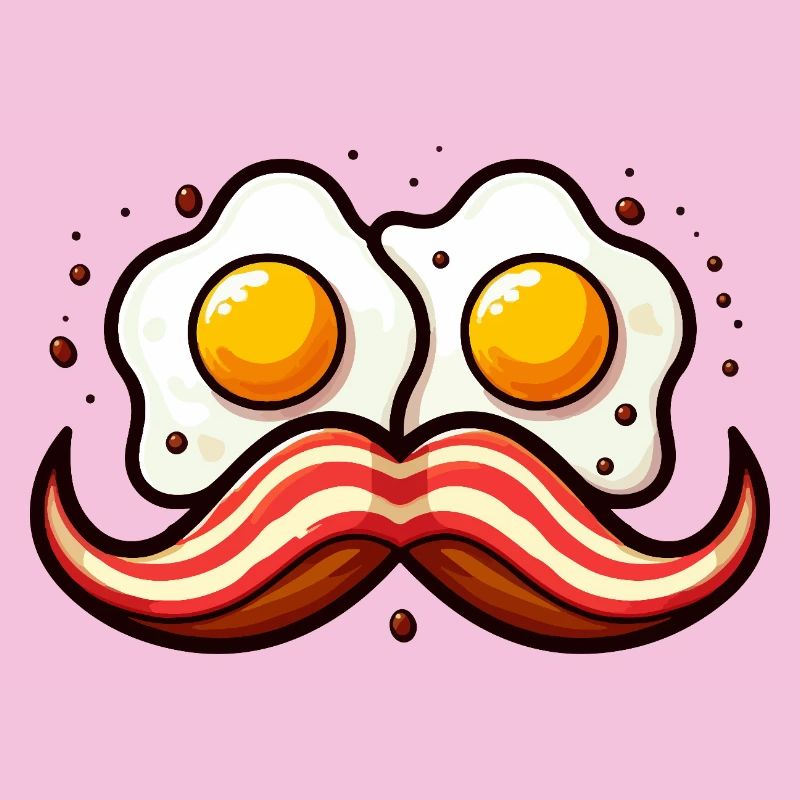 Schnurrbart Eier Duo Karikatur
